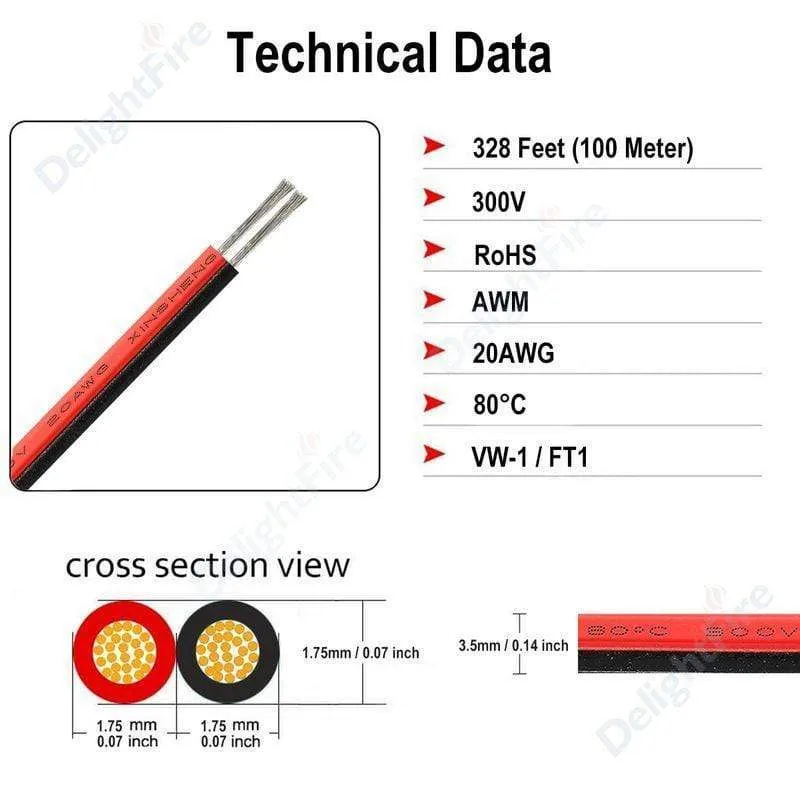 20/100m Elektrokabel 2 Pin Drähte LED Streifenkabel 22AWG 12V SM JST Flexibles elektrisches Verlängerungskabel für Glühbirne Automotive