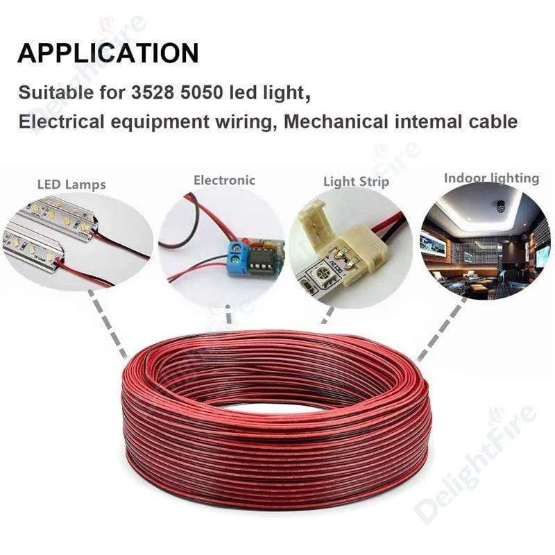 20/100m Elektrokabel 2 Pin Drähte LED Streifenkabel 22AWG 12V SM JST Flexibles elektrisches Verlängerungskabel für Glühbirne Automotive