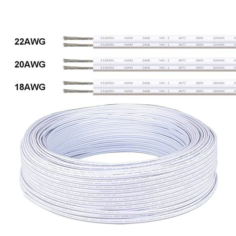 20/100m Elektrokabel 2 Pin Drähte LED Streifenkabel 22AWG 12V SM JST Flexibles elektrisches Verlängerungskabel für Glühbirne Automotive