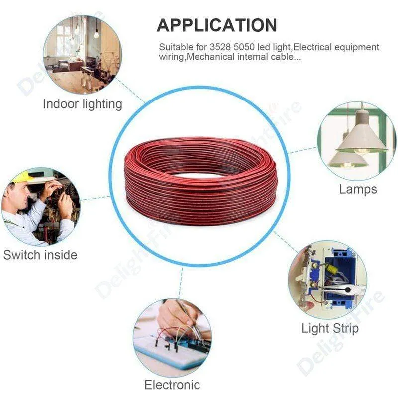 20/100m Elektrokabel 2 Pin Drähte LED Streifenkabel 22AWG 12V SM JST Flexibles elektrisches Verlängerungskabel für Glühbirne Automotive