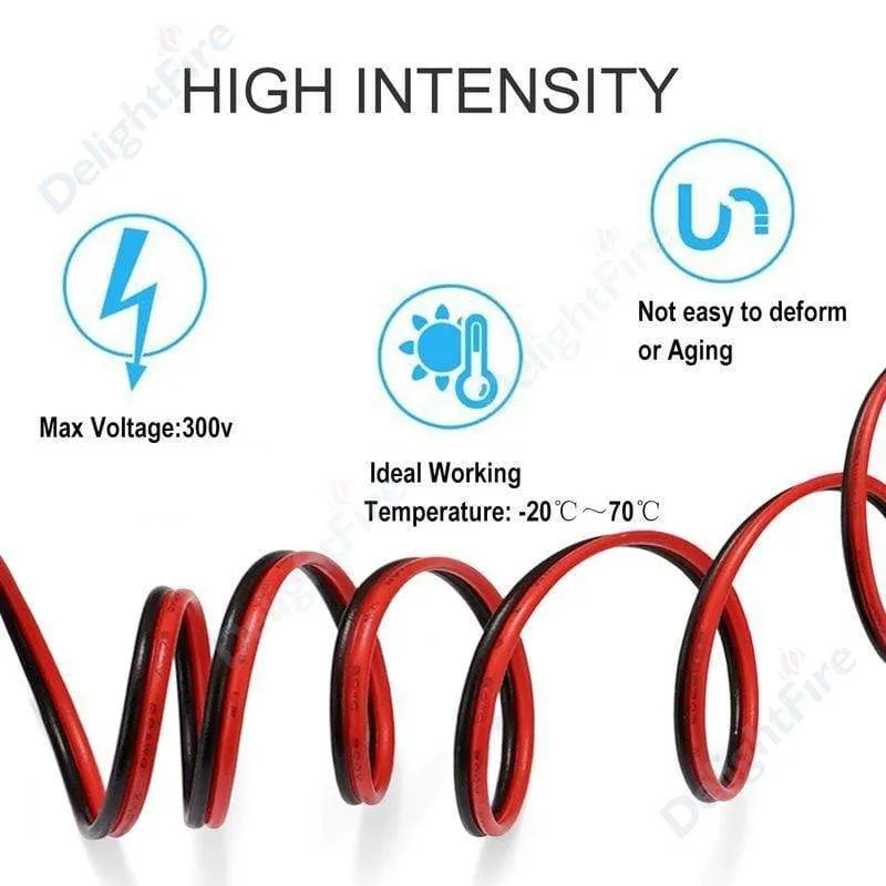 20/100m Elektrokabel 2 Pin Drähte LED Streifenkabel 22AWG 12V SM JST Flexibles elektrisches Verlängerungskabel für Glühbirne Automotive