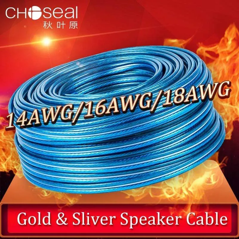 CHOSEAL DIY HIFI Lautsprecherkabel Sauerstofffreies Kupfer Audiokabel für Car Audio Heimkino 14/16/18AWG Audiophile Draht
