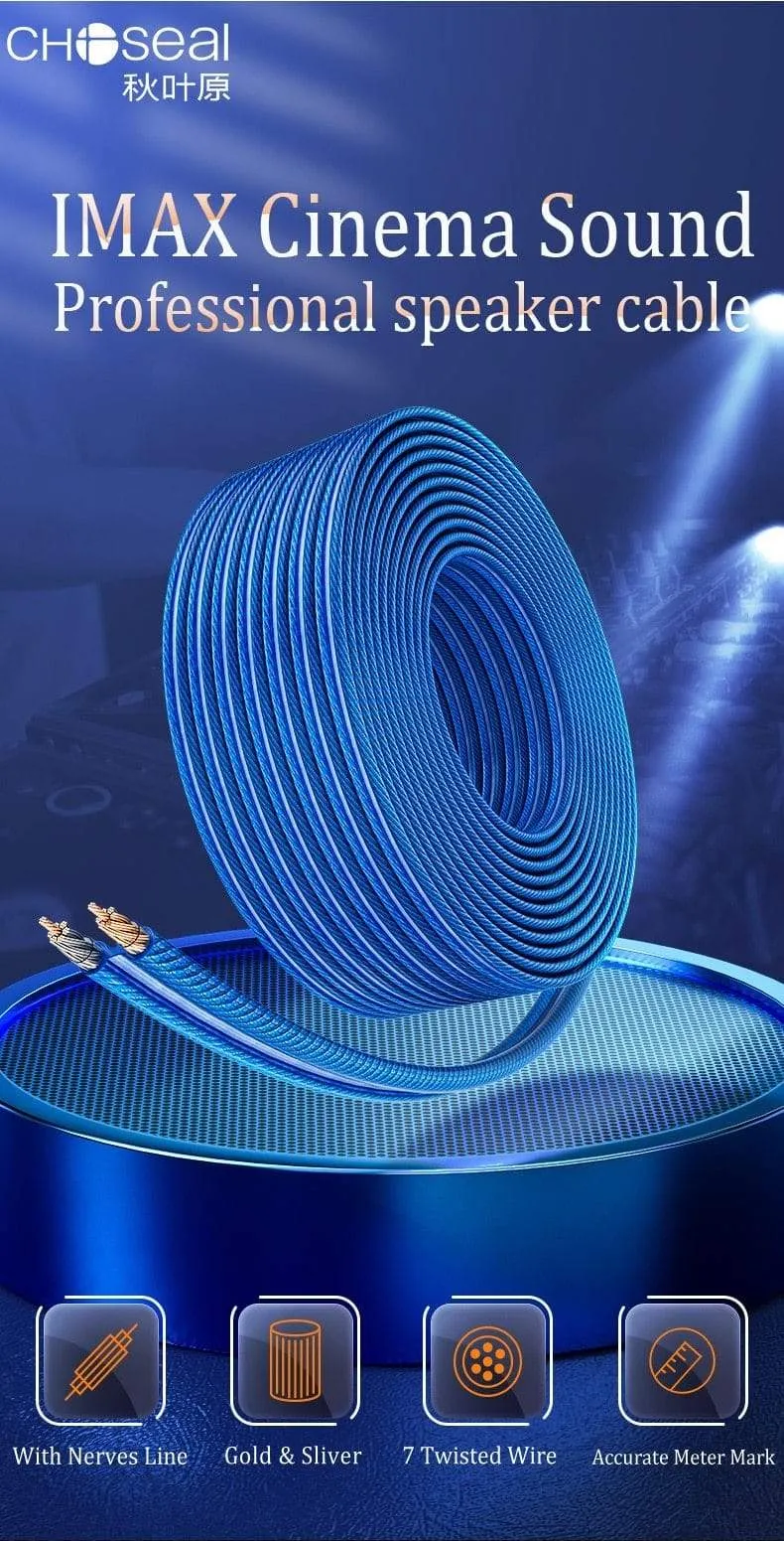 CHOSEAL DIY HIFI Lautsprecherkabel Sauerstofffreies Kupfer Audiokabel für Car Audio Heimkino 14/16/18AWG Audiophile Draht