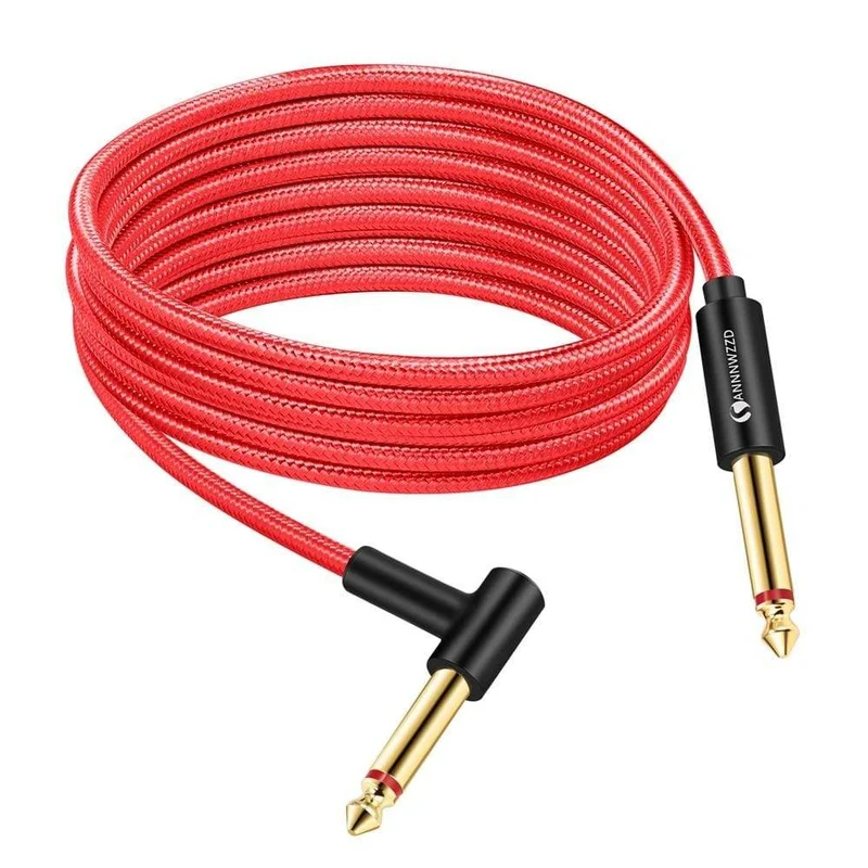 6.5-mm-Klinkenkabel für Gitarre, 6.5 mm auf 6.5 mm, Stecker auf Stecker, Audiokabel, 1 m, 2 m, 3 m, 5 m, 10 m, 15 m, für Gitarre, Mischpult, Verstärker, Bass, 6.35-mm-Kabel
