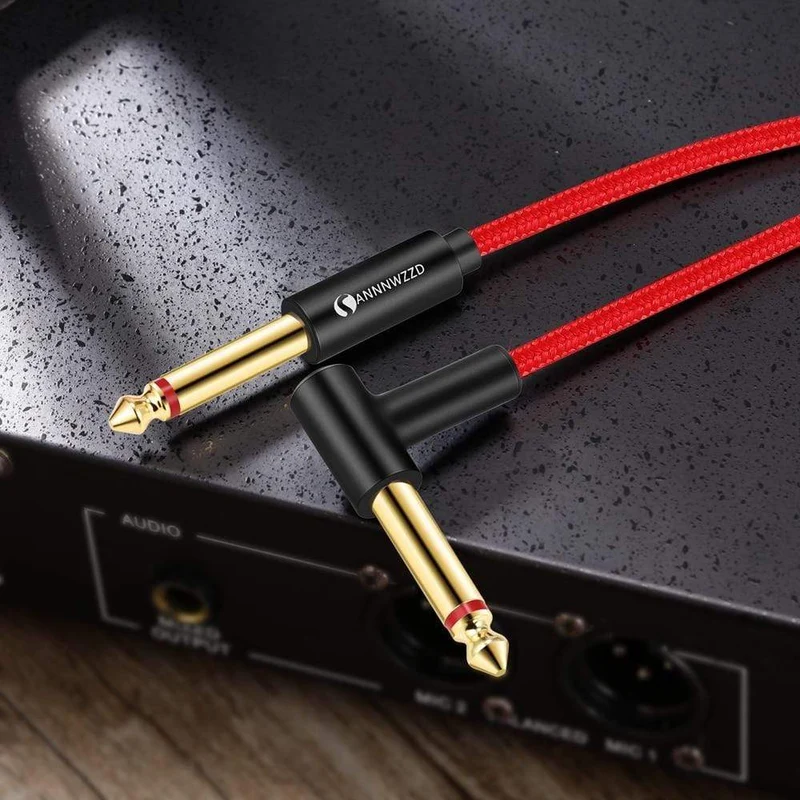 6.5-mm-Klinkenkabel für Gitarre, 6.5 mm auf 6.5 mm, Stecker auf Stecker, Audiokabel, 1 m, 2 m, 3 m, 5 m, 10 m, 15 m, für Gitarre, Mischpult, Verstärker, Bass, 6.35-mm-Kabel
