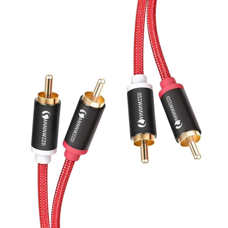 Cinch-Kabel, 2 RCA auf 2 RCA Stecker auf Stecker, Audiokabel, vergoldete RCA-Audiokabel, 1 m, 2 m, für Heimkino, DVD, TV, Verstärker, CD, Soundbox
