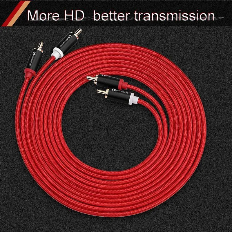 Cinch-Kabel, 2 RCA auf 2 RCA Stecker auf Stecker, Audiokabel, vergoldete RCA-Audiokabel, 1 m, 2 m, für Heimkino, DVD, TV, Verstärker, CD, Soundbox