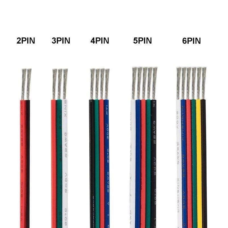 3 Pin LED Draht 2 4 5 6 Core 22AWG Verlängerung Kabel JST Stecker Elektrische Drähte Kabel Für WS2812B RGB RGBW LED Streifen Automotive
