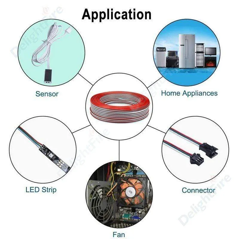 3 Pin LED Draht 2 4 5 6 Core 22AWG Verlängerung Kabel JST Stecker Elektrische Drähte Kabel Für WS2812B RGB RGBW LED Streifen Automotive