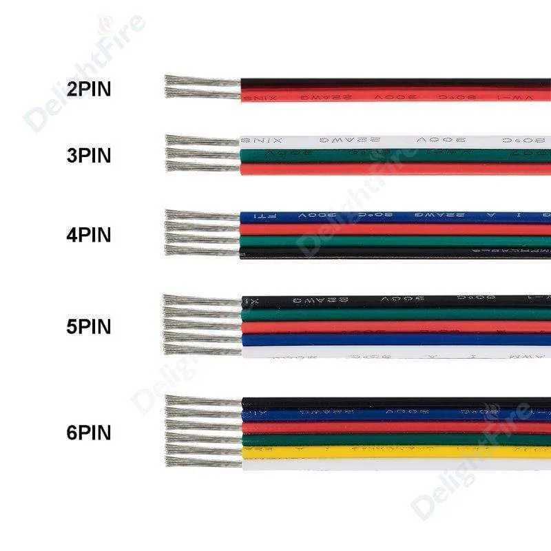 3 Pin LED Draht 2 4 5 6 Core 22AWG Verlängerung Kabel JST Stecker Elektrische Drähte Kabel Für WS2812B RGB RGBW LED Streifen Automotive