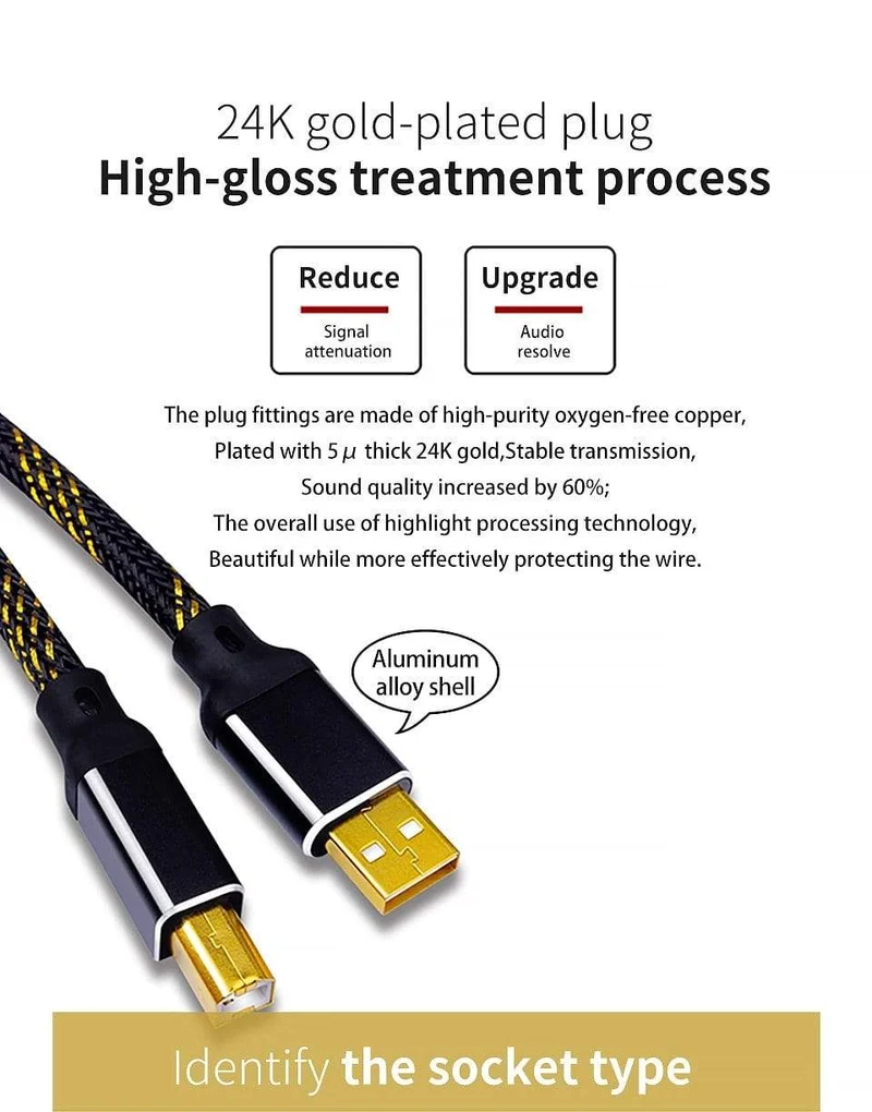 Canare HIFI USB Kabel DAC AB Alpha 4N OFC Digital AB Audio A zu B High-End Typ A zu Typ B Hifi Datenkabel