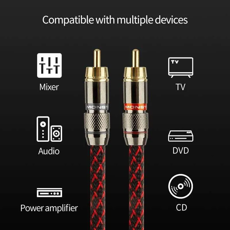 Canare 1 Paar Cinch-Audiokabel 2 Cinch auf 2 Cinch-Verbindungskabel HIFI Stereo 4N OFC-Stecker auf Stecker für Verstärker DAC TV