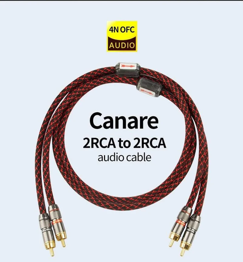 Canare 1 Paar Cinch-Audiokabel 2 Cinch auf 2 Cinch-Verbindungskabel HIFI Stereo 4N OFC-Stecker auf Stecker für Verstärker DAC TV