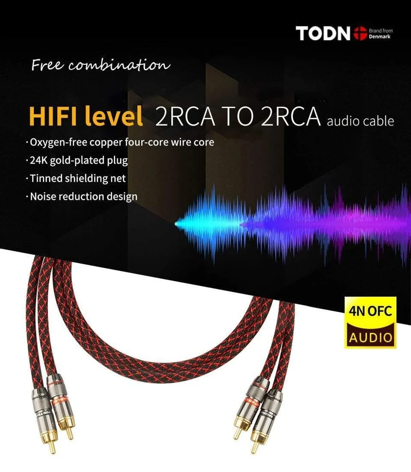 Canare 1 Paar Cinch-Audiokabel 2 Cinch auf 2 Cinch-Verbindungskabel HIFI Stereo 4N OFC-Stecker auf Stecker für Verstärker DAC TV