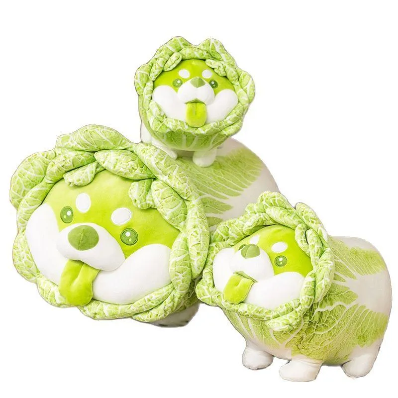 Niedliche Gemüsefee Plüschtiere Japanischer Kohlhund Flauschige Weiche Shiba Inu Kissen Kuscheltiere Puppe für Kinder Baby Mädchen Geschenke