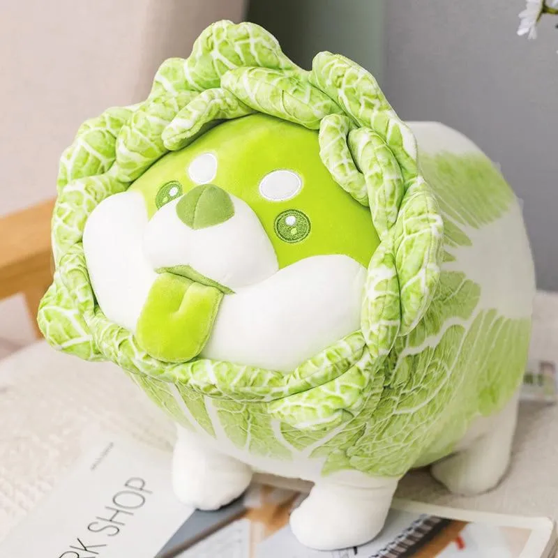 Niedliche Gemüsefee Plüschtiere Japanischer Kohlhund Flauschige Weiche Shiba Inu Kissen Kuscheltiere Puppe für Kinder Baby Mädchen Geschenke
