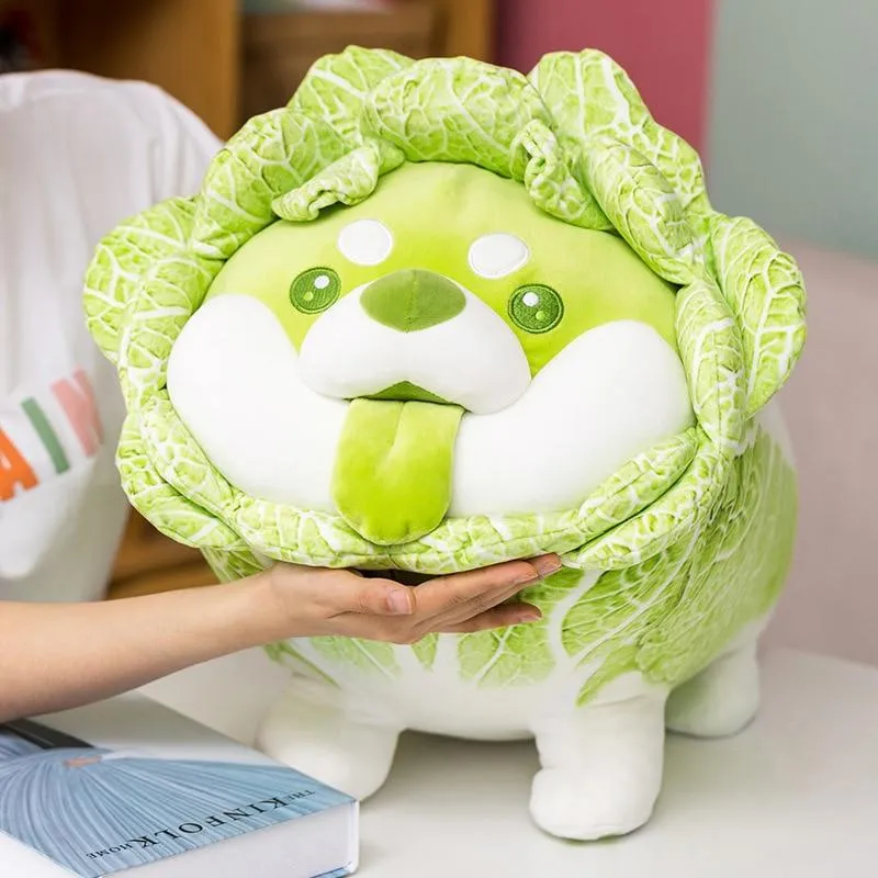 Niedliche Gemüsefee Plüschtiere Japanischer Kohlhund Flauschige Weiche Shiba Inu Kissen Kuscheltiere Puppe für Kinder Baby Mädchen Geschenke