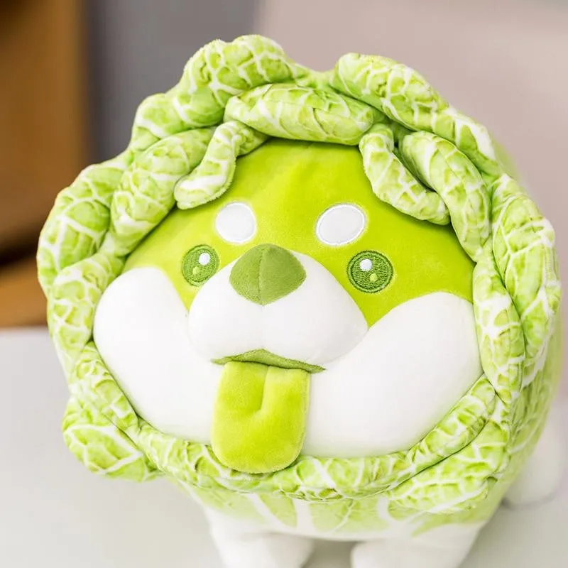 Niedliche Gemüsefee Plüschtiere Japanischer Kohlhund Flauschige Weiche Shiba Inu Kissen Kuscheltiere Puppe für Kinder Baby Mädchen Geschenke