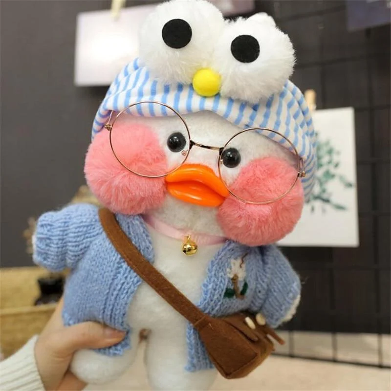 Kawaii Cartoon LaLafanfan 30 cm Cafe Ente Plüschtier Gefüllte weiche Kawaii Ente Puppe Tierkissen Geburtstagsgeschenk für Kinder Kinder