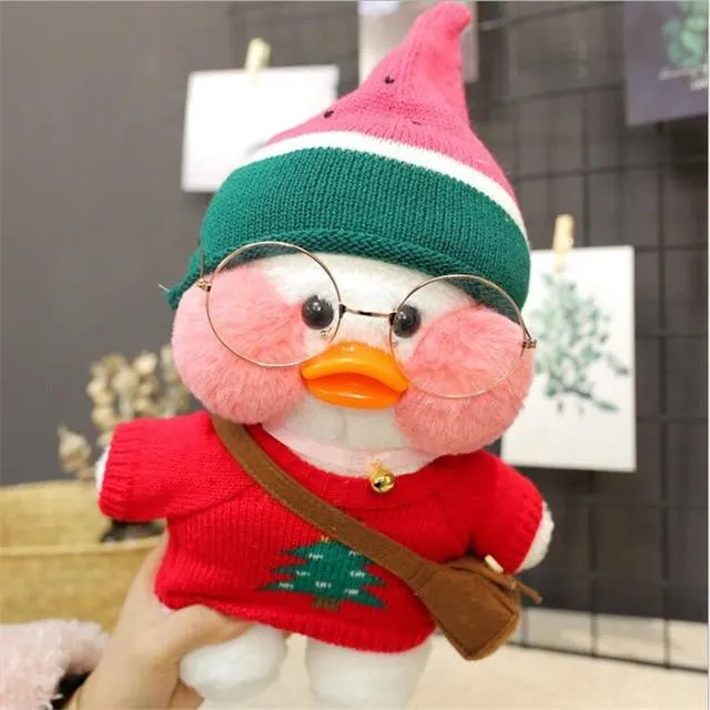 Kawaii Cartoon LaLafanfan 30 cm Cafe Ente Plüschtier Gefüllte weiche Kawaii Ente Puppe Tierkissen Geburtstagsgeschenk für Kinder Kinder