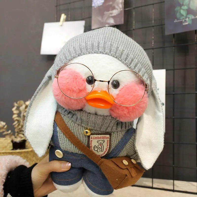 Kawaii Cartoon LaLafanfan 30 cm Cafe Ente Plüschtier Gefüllte weiche Kawaii Ente Puppe Tierkissen Geburtstagsgeschenk für Kinder Kinder