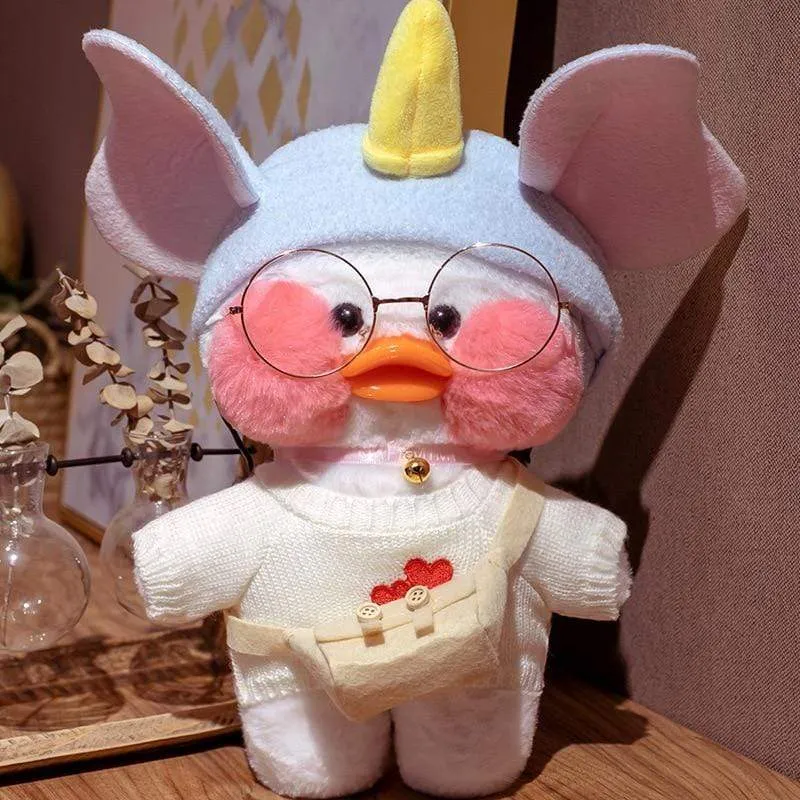 Kawaii Cartoon LaLafanfan 30 cm Cafe Ente Plüschtier Gefüllte weiche Kawaii Ente Puppe Tierkissen Geburtstagsgeschenk für Kinder Kinder