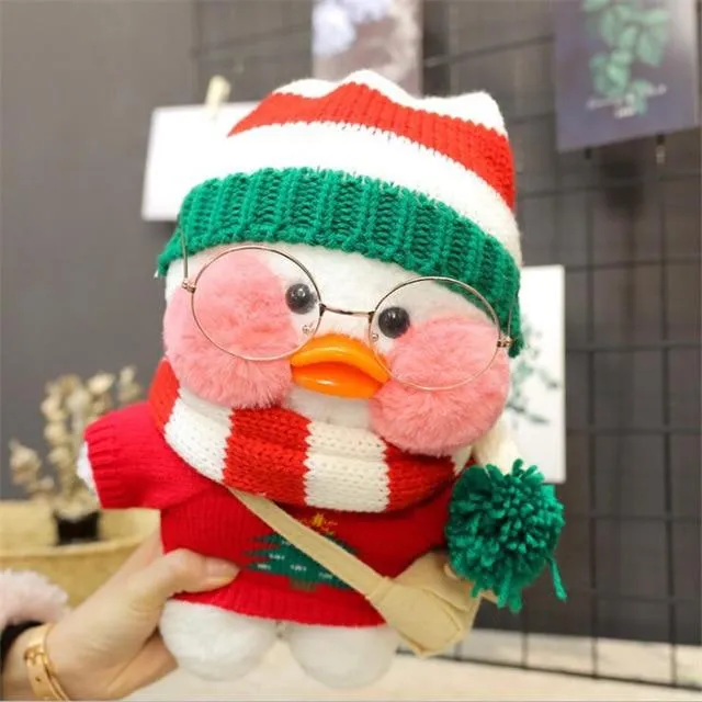 Kawaii Cartoon LaLafanfan 30 cm Cafe Ente Plüschtier Gefüllte weiche Kawaii Ente Puppe Tierkissen Geburtstagsgeschenk für Kinder Kinder