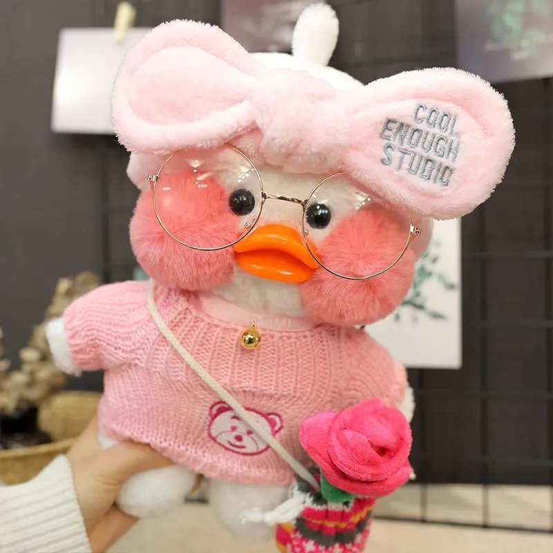 Kawaii Cartoon LaLafanfan 30 cm Cafe Ente Plüschtier Gefüllte weiche Kawaii Ente Puppe Tierkissen Geburtstagsgeschenk für Kinder Kinder