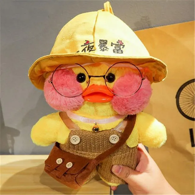 Kawaii Cartoon LaLafanfan 30 cm Cafe Ente Plüschtier Gefüllte weiche Kawaii Ente Puppe Tierkissen Geburtstagsgeschenk für Kinder Kinder