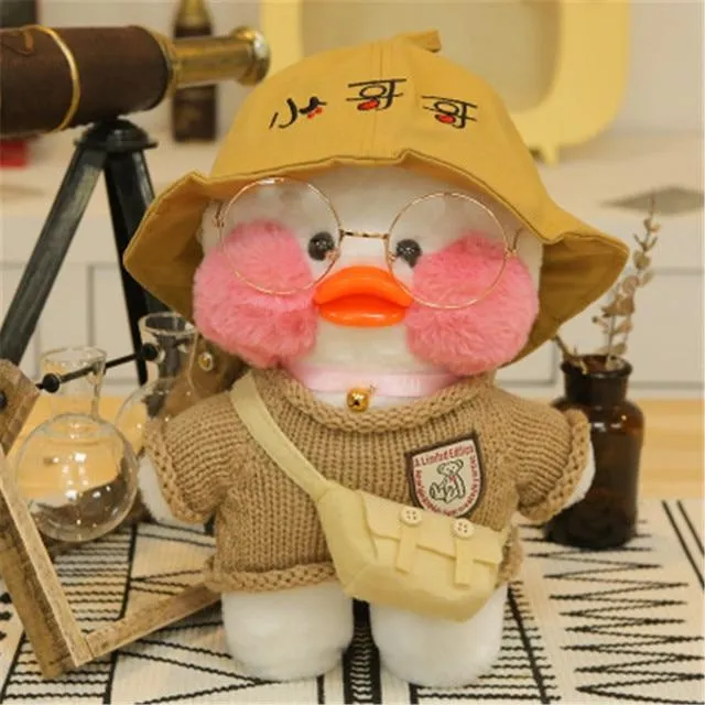 Kawaii Cartoon LaLafanfan 30 cm Cafe Ente Plüschtier Gefüllte weiche Kawaii Ente Puppe Tierkissen Geburtstagsgeschenk für Kinder Kinder