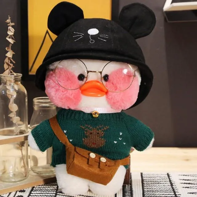 Kawaii Cartoon LaLafanfan 30 cm Cafe Ente Plüschtier Gefüllte weiche Kawaii Ente Puppe Tierkissen Geburtstagsgeschenk für Kinder Kinder