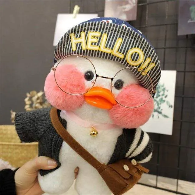 Kawaii Cartoon LaLafanfan 30 cm Cafe Ente Plüschtier Gefüllte weiche Kawaii Ente Puppe Tierkissen Geburtstagsgeschenk für Kinder Kinder