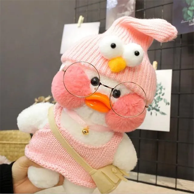 Kawaii Cartoon LaLafanfan 30 cm Cafe Ente Plüschtier Gefüllte weiche Kawaii Ente Puppe Tierkissen Geburtstagsgeschenk für Kinder Kinder