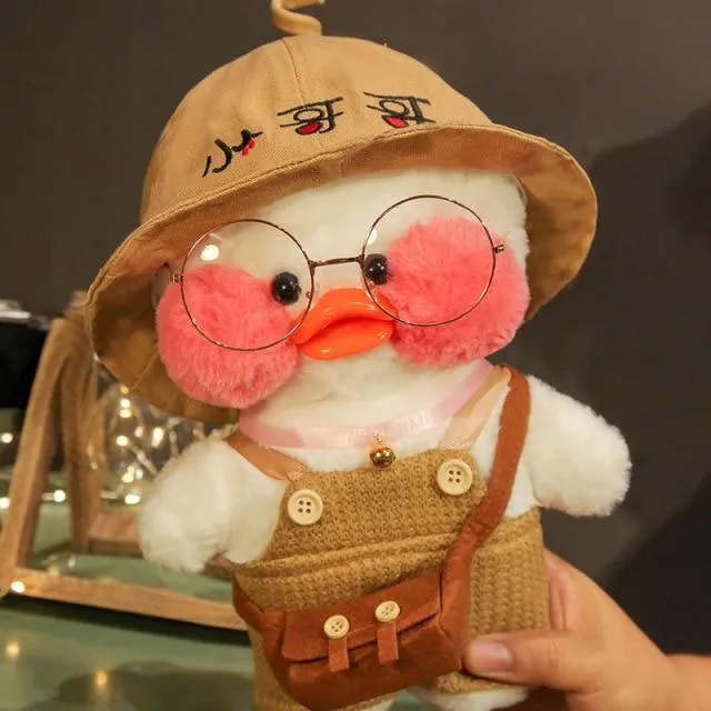 Kawaii Cartoon LaLafanfan 30 cm Cafe Ente Plüschtier Gefüllte weiche Kawaii Ente Puppe Tierkissen Geburtstagsgeschenk für Kinder Kinder