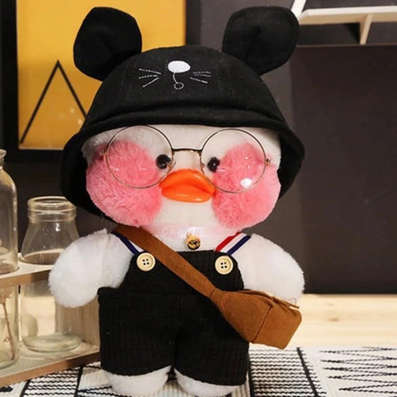 Kawaii Cartoon LaLafanfan 30 cm Cafe Ente Plüschtier Gefüllte weiche Kawaii Ente Puppe Tierkissen Geburtstagsgeschenk für Kinder Kinder
