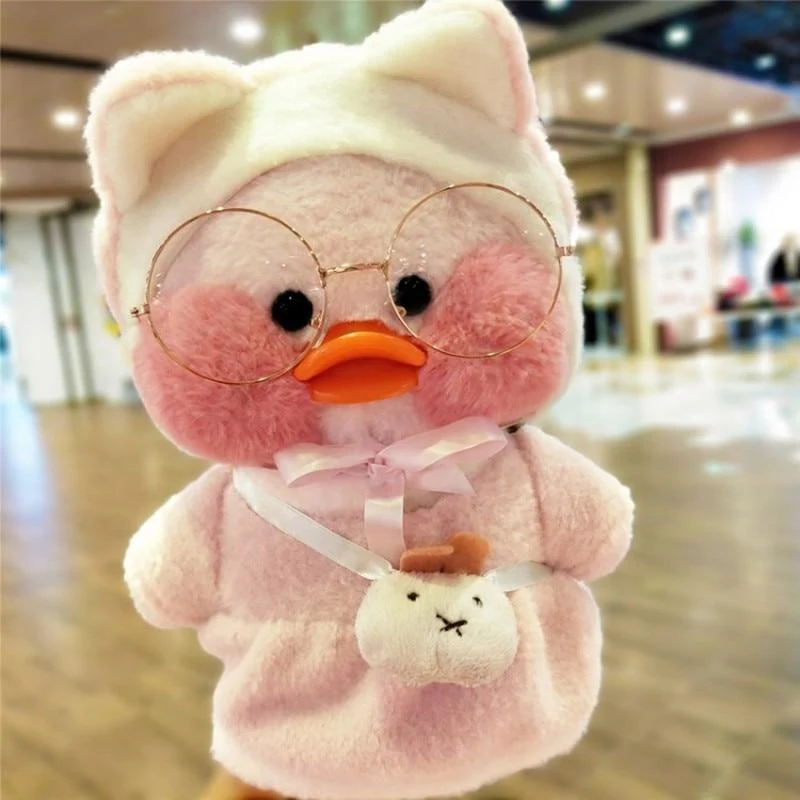 Kawaii Cartoon LaLafanfan 30 cm Cafe Ente Plüschtier Gefüllte weiche Kawaii Ente Puppe Tierkissen Geburtstagsgeschenk für Kinder Kinder