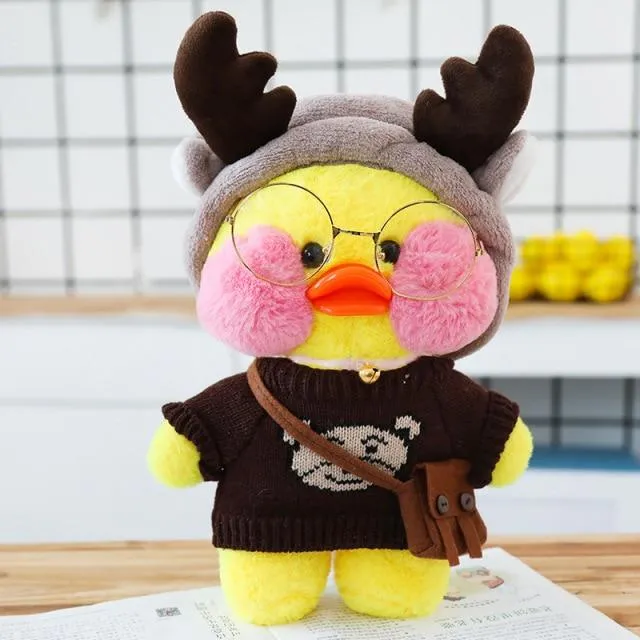 Kawaii Cartoon LaLafanfan 30 cm Cafe Ente Plüschtier Gefüllte weiche Kawaii Ente Puppe Tierkissen Geburtstagsgeschenk für Kinder Kinder