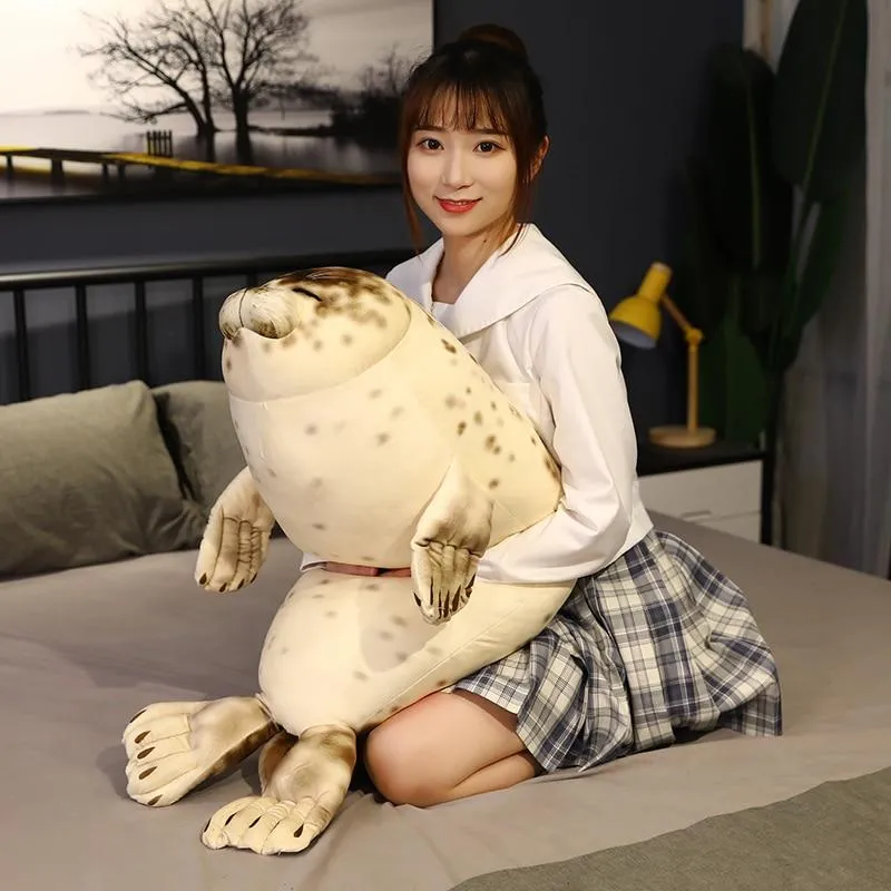 35-120 cm Schöne Seelöwe Plüschtiere Weiche Marine Tier Siegel Gefüllte Puppe für Kinder Geschenk Schlafkissen 3D Neuheit Dekokissen