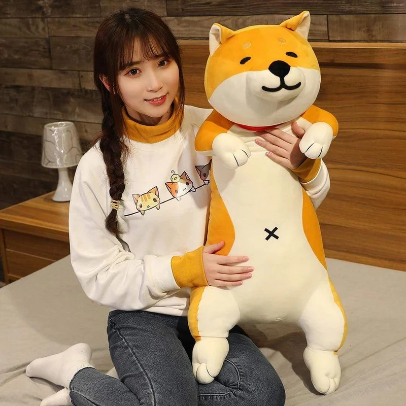 60-120 cm süße Shiba Inu Hund & Katze Plüschtiere Gefüllte lange Tiere Schlaf Freund Kissen Puppe Büro Kissen Kinder Mädchen Geschenk