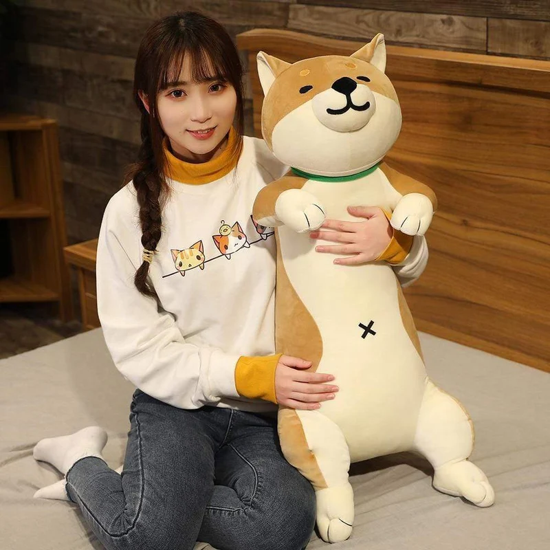 60-120 cm süße Shiba Inu Hund & Katze Plüschtiere Gefüllte lange Tiere Schlaf Freund Kissen Puppe Büro Kissen Kinder Mädchen Geschenk