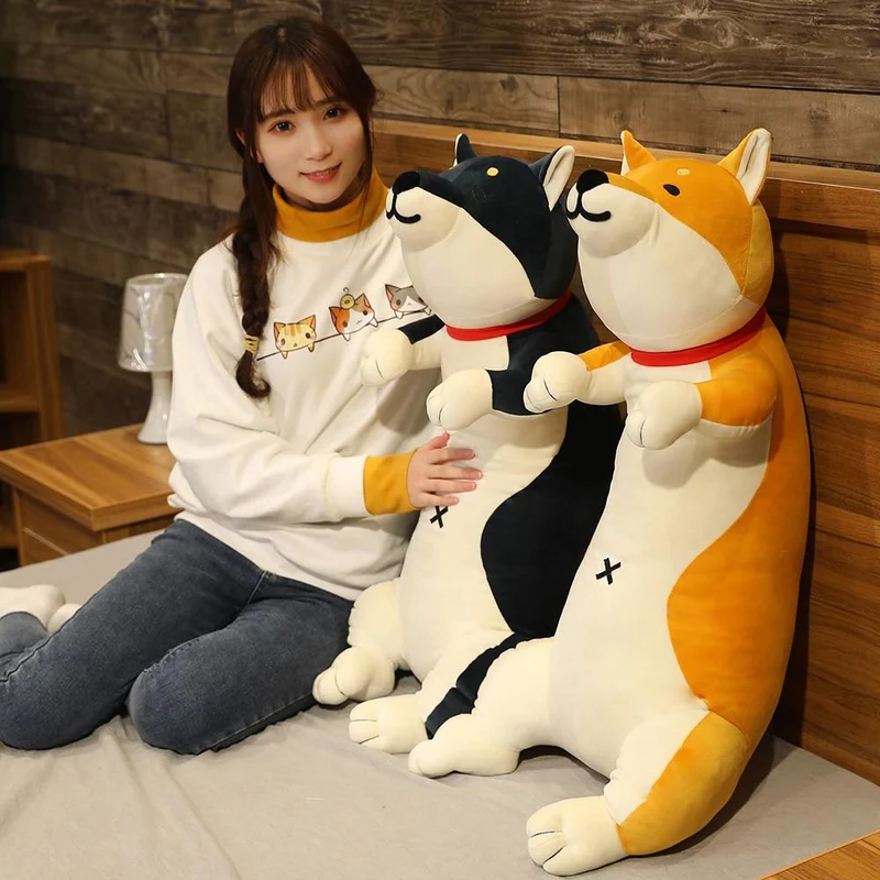 60-120 cm süße Shiba Inu Hund & Katze Plüschtiere Gefüllte lange Tiere Schlaf Freund Kissen Puppe Büro Kissen Kinder Mädchen Geschenk