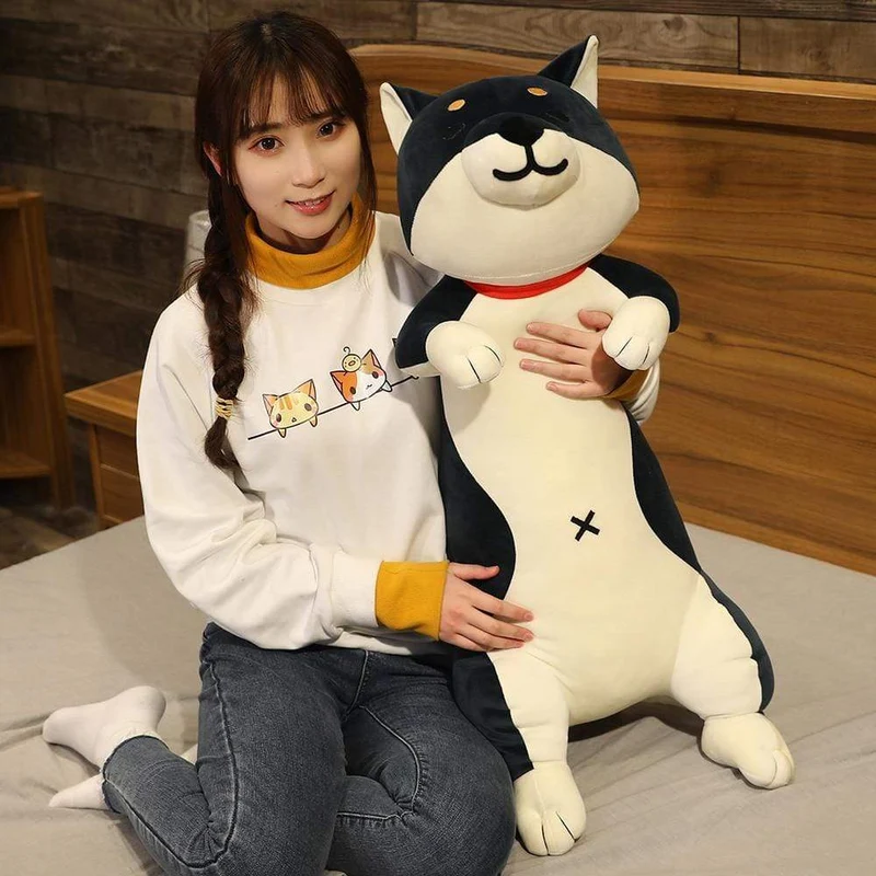 60-120 cm süße Shiba Inu Hund & Katze Plüschtiere Gefüllte lange Tiere Schlaf Freund Kissen Puppe Büro Kissen Kinder Mädchen Geschenk