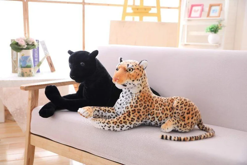30-120 cm Riesen Schwarzer Leopard Panther Plüsch Spielzeug Weiches Stofftier Kissen Tier Puppe Gelb Weiß Tiger Spielzeug für Kinder