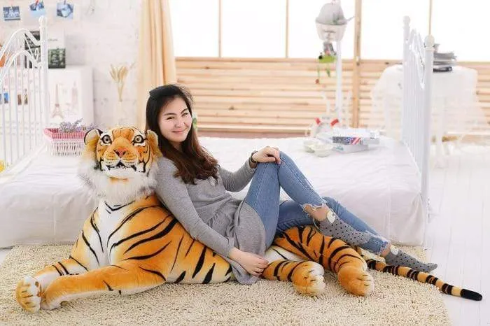 30-120 cm Riesen Schwarzer Leopard Panther Plüsch Spielzeug Weiches Stofftier Kissen Tier Puppe Gelb Weiß Tiger Spielzeug für Kinder
