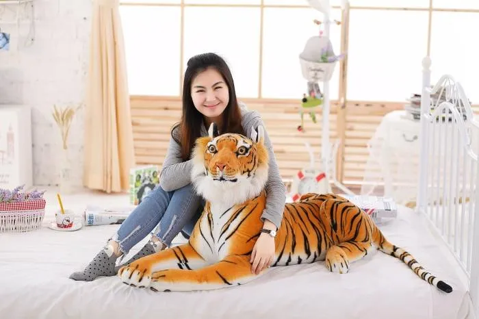 30-120 cm Riesen Schwarzer Leopard Panther Plüsch Spielzeug Weiches Stofftier Kissen Tier Puppe Gelb Weiß Tiger Spielzeug für Kinder