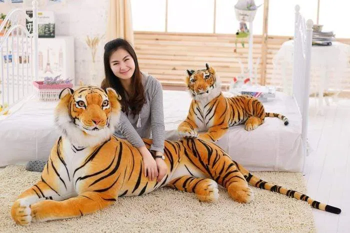 30-120 cm Riesen Schwarzer Leopard Panther Plüsch Spielzeug Weiches Stofftier Kissen Tier Puppe Gelb Weiß Tiger Spielzeug für Kinder
