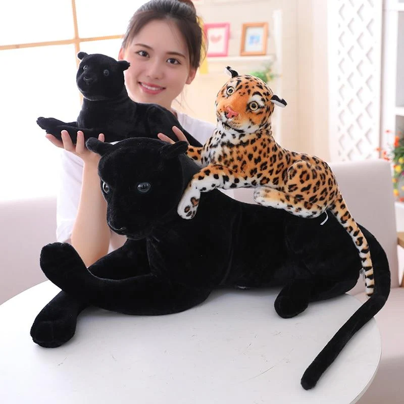 30-120 cm Riesen Schwarzer Leopard Panther Plüsch Spielzeug Weiches Stofftier Kissen Tier Puppe Gelb Weiß Tiger Spielzeug für Kinder