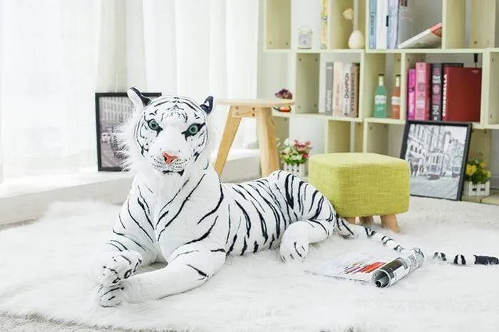 30-120 cm Riesen Schwarzer Leopard Panther Plüsch Spielzeug Weiches Stofftier Kissen Tier Puppe Gelb Weiß Tiger Spielzeug für Kinder