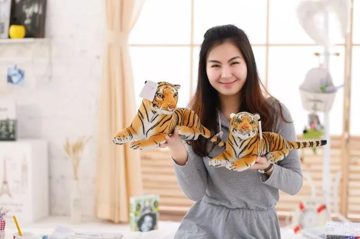 30-120 cm Riesen Schwarzer Leopard Panther Plüsch Spielzeug Weiches Stofftier Kissen Tier Puppe Gelb Weiß Tiger Spielzeug für Kinder