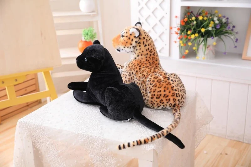 30-120 cm Riesen Schwarzer Leopard Panther Plüsch Spielzeug Weiches Stofftier Kissen Tier Puppe Gelb Weiß Tiger Spielzeug für Kinder